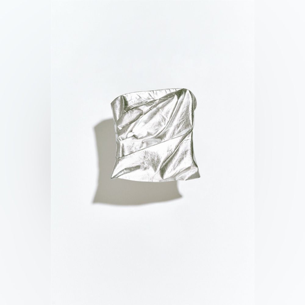 Zara Women’s Metallic Poplin Top NWT